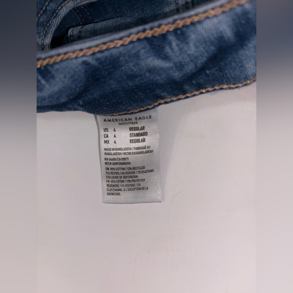 American Eagle Jeans Medium Wash Stretch Denim Casual Flare Fit Size 4 - Picture 6 of 11